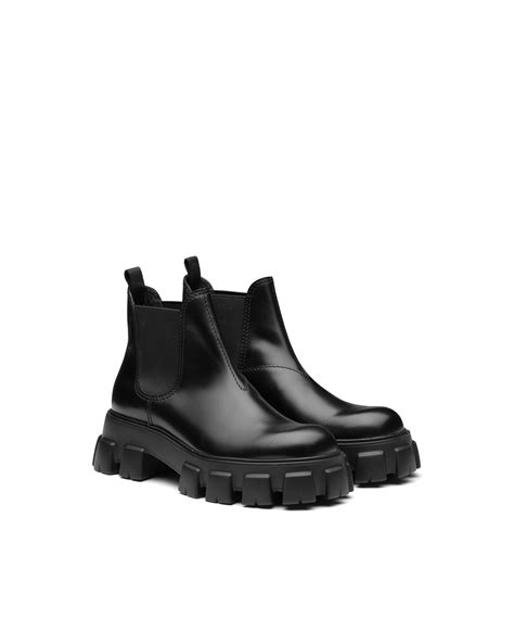 prada black comfort shoes|Prada black aftershave boots.